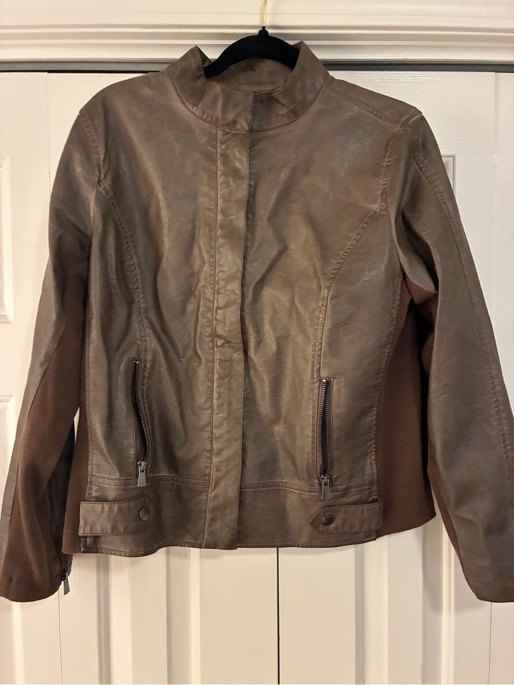 Maurices Taupe-Brown Faux Leather Jacket